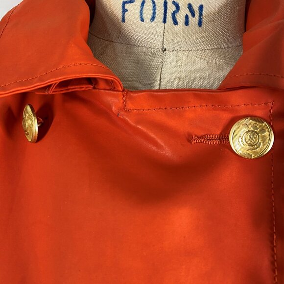 Y2K Tommy Hilfiger Orange Rain Coat Swing Hooded - Picture 9 of 12